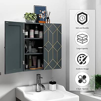 Grey Bathroom Storage Cabinet with Adjustable Shelves