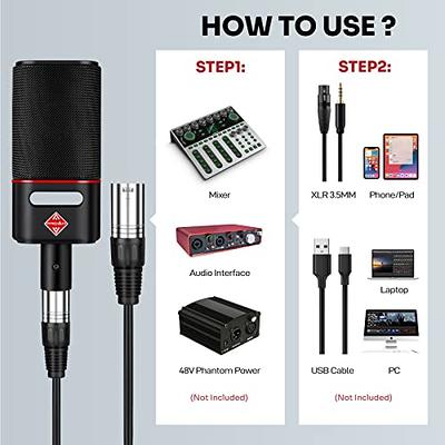 USB Microphone for PC Computer PS4 Cardioid Condenser ASMR Microphone Kit  Metal Podcast Microphone for Streaming Gaming Studio Video Recording