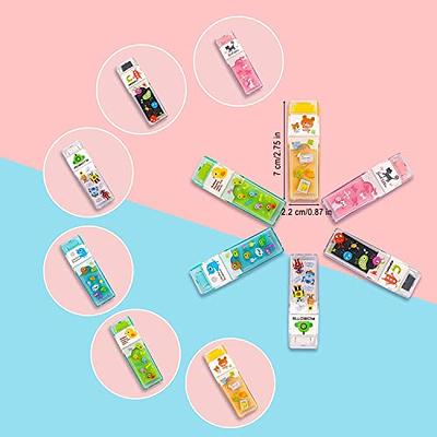 EIKOSON Erasers for Kids Pencil Eraser Shaving Roller Case for Easy Pick Up  and Removal | Animal Themed Cute and Fun Party Favor and School Supplies