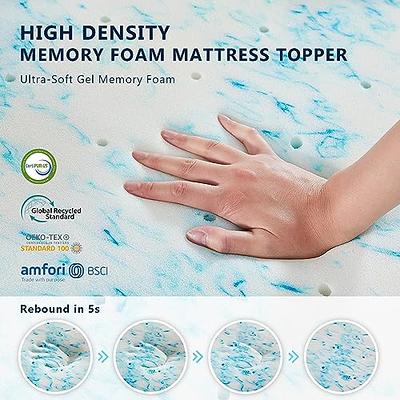 BedLuxury 3 inch Cooling Full Size Gel Mattress Topper Gel Memory Foam , High Density Soft Foam Mattress Pad Cover for Back Pain, Bed Topper with