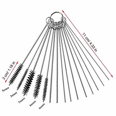 6 Pieces Stainless Steel Bore Brush in Different Sizes + 15 Pcs