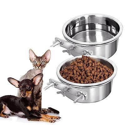 Dog Crate Water Bowl, Stainless Steel Dog Bowls, Durable Anti-Spill Pet  Metal Bowl for Cage