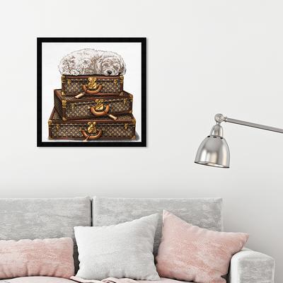 Oliver Gal Brown Sleeping Poodle Fashion Canvas