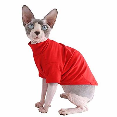  Sphynx Cat Clothes Winter Warm Faux Fur Sweater