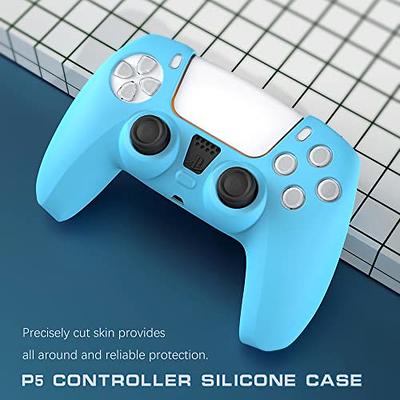 Glitch | Ps5 Controller Case Skin | Dualsense Remote Accessories |  Playstation 5 Silicone Cover | with Anti Slip Thumb Grip for Game Consoles|  White