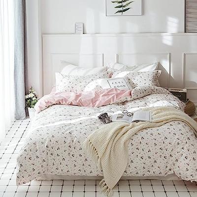 Off White Floral Comforter Set Pink Flowers Comforter Set Pink Lavender  Flowers Printed Alternative Down Comforter Microfiber Botanical Bedding  Queen 1 Comforter 2 Pillowcases (Pink, Queen) : : Home