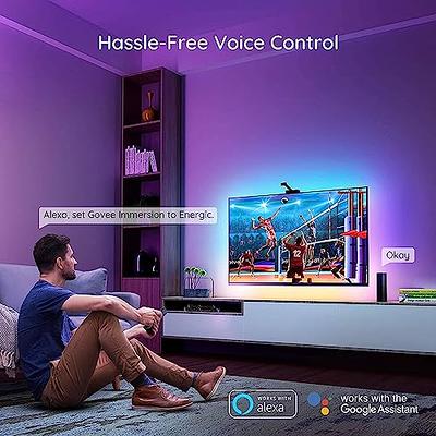Govee TV Backlight 3 Lite with Fish-Eye Correction Function Sync to 75-85  Inch TVs, 16.4ft RGBICW Wi-Fi TV LED Backlight with Camera, 4 Colors in 1