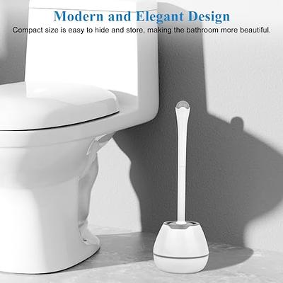 Matte Black Toilet Bowl Brush for Bathroom with Holder - Sleek Design,  Sturdy, and Durable