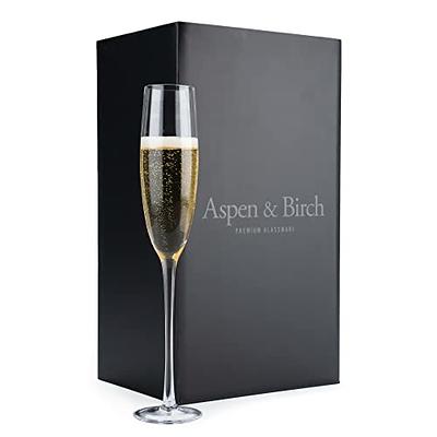 Aspen & Birch - Timeless Champagne Flutes Set of 6 - Champagne Glasses - Mimosa  Glasses, Premium Crystal Stemware, Clear, 5 oz, Hand Blown Glass Champagne  Flutes - Hand Crafted by Artisans - Yahoo Shopping