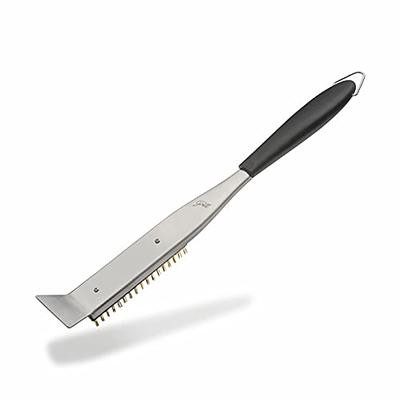 Ooni Pizza Oven Cleaning Brush with Scraper Stainless Steel Brown UU-P06800  from Ooni - Acme Tools