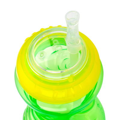 Nuby Easy-Grip Soft Straw Sippy Cup, 10 fl oz, 3 Count Multicolor Cups 