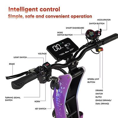  REDDYDY Scooter eléctrico, velocidad máxima de 60 MPH, potencia  total de 8000 W, batería de 90 millas de largo alcance, 60 V43 AH doble  accionamiento, ruedas de 13 pulgadas, portátil plegable