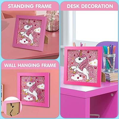 5D Diamond Painting Kit for Kids Beginners, with Wooden Frame Art for Kids,  DIY Suitable for Girls & Boys Ages 6-8-10-12 Full Drill Diamond Dots Gem