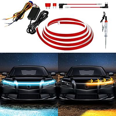 18.5 inch Car Headlight Surface LED Strip Tube Light - RGB Multi Color  Daytime Running Light Sequential Turn Signal Light