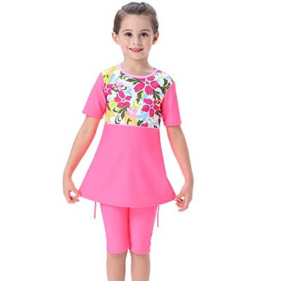 Girls One Piece Rash Guard Swimsuits for Kids UPF 50+ Sun Protection Short  Sleeve Swim Shirt Pink Flamingo 5T - Yahoo Shopping