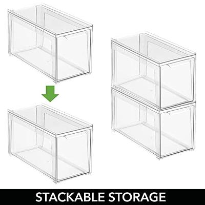 mDesign Plastic Stacking Closet Storage Organizer Bin with Drawer, 2 Pack,  Clear - Clear - Yahoo Shopping