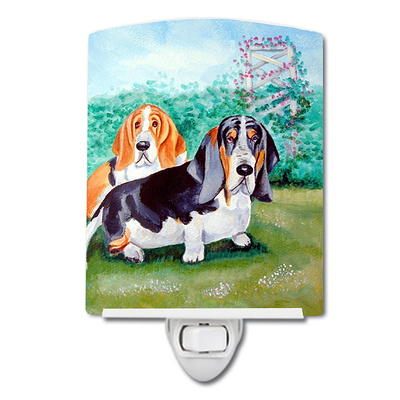 Carolines Treasures Checkerboard Lime Green Basset Hound