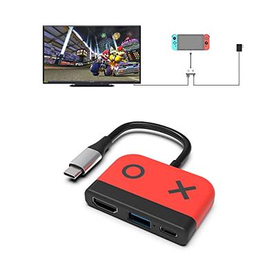 Switch HDMI Dock Adapter Compatible with Nintendo Switch/Switch OLED, Mini  Portable USB-C to 4K HDMI USB Port TV Dock Charging Docking Station Base