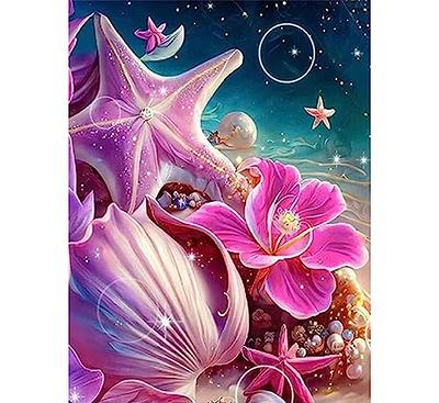 4 Pack Sea Beach Diamond Painting Kits for Adults Beginners - DIY Starfish Shell Diamond Art Paint with Diamonds Full Drill Diamond Dots Painting