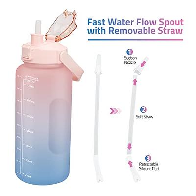 Hyeta 32 Oz Water Bottles with Times to Drink and Straw, Motivational Water  Bott