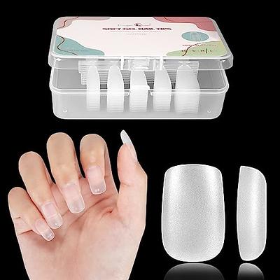 Short Square Nail Tips, 5 Sizes Pre-buff Finish Full Matte Soft Gel Nail  Tips, 100Pcs Ultra Fit & Natural Acrylic Nails, Clear False Nails with Box  for Nail Extension - Yahoo Shopping