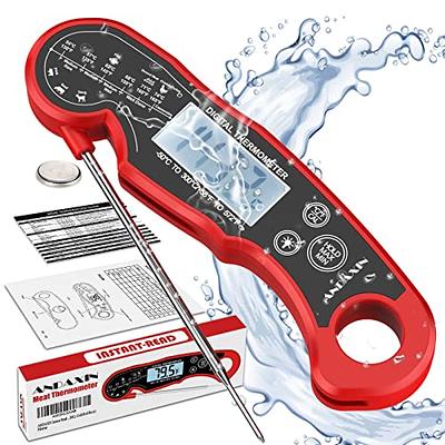 Meat Thermometer Digital for Grilling and Cooking - ANDAXIN Waterproof  Ultra-Fast Instant Read Food thermometers with Backlight & Calibration for  Kitchen, Deep Fry, BBQ, Grill(Red/Black), LCD - Yahoo Shopping