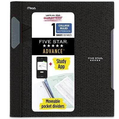 Five Star Notebook, Digital Study App, 1 Subject, College Ruled, Coral  (820026KS0-WMT-MOD) 