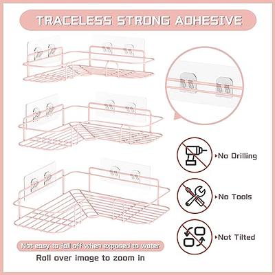 Awegety 4 Pack Shower Caddy Shelf Organizer with Soap Holder, Stainless  Steel Bathroom Shelves Basket with Adhesives/Screws, Hooks, Storage Rack  for