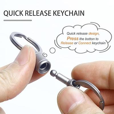 PJYTAC Titanium Quick Release Keychain, Detachable Double-end