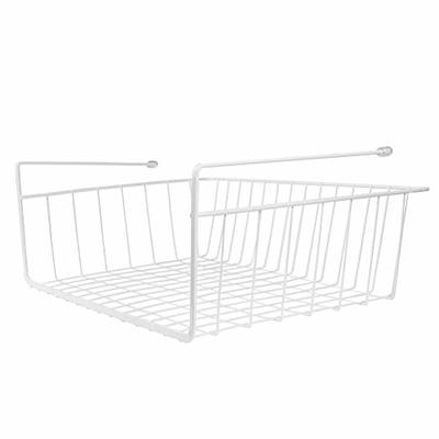 White Wire Under-Shelf Storage Basket