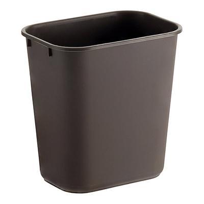 Lavex 52 Qt. / 13 Gallon Slim Black Rectangular Under-Counter Trash Can