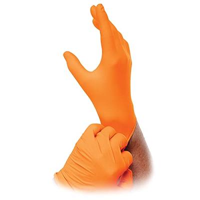 Outrageous Orange Diamond Grip Nitrile Gloves