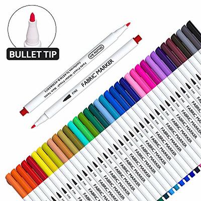 Fabric Markers Permanent No Bleed - Washable Fabric Paint Markers for  T-Shirts Clothes Shoes Canvas Pillowcase, 20 Fabric Pens