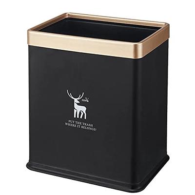 Vtopmart 2 Pack Plastic Small Trash Can, 1.5 Gallon/5.7 L Office Trash Can,  Black Trash Bin with Built-in Handle, Slim Waste Basket for Bathroom