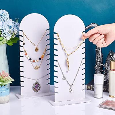 PH PandaHall Wood Necklace Display Stand, 12 Slots White Jewelry Holder  Necklace Display Board Necklace Organizer Chain Storage Holder for Jewelry  Display and Storage, 12.8 inch High - Yahoo Shopping
