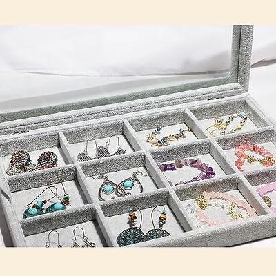 Velvet Stackable Jewelry Trays Bracelet Organizer Tray (12 Grids)