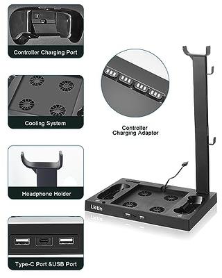 Vertical Cooling Stand Compatible with Xbox Series X with Cooling Fan,  Cooling Station Dock with 10 Game Storage Organizer, Controller & Headphone