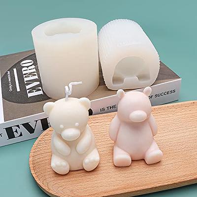 MICANGP Reusable Bear Candle Mold Mini 3D Bear Candle Mould Soap Mould  Silicone Bear Shaped Mold Candle Making