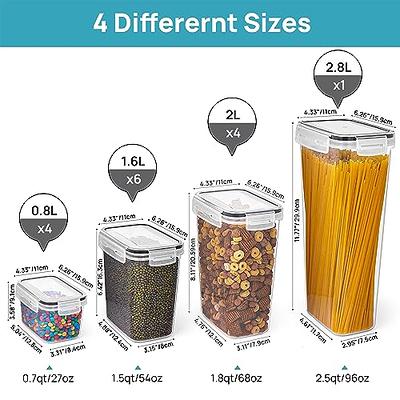 Airtight Food Storage Containers Set, Vtopmart 24pcs Plastic Kitchen and  Pantry Organization Canisters, Black