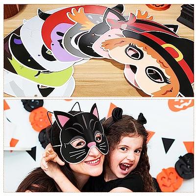 LOGOFUN 10 Pcs Cat Masks for Kids Therian Mask White Paper Blank DIY  Unpainted Animal Mask Cosplay Party Decorations