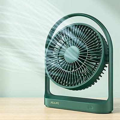JISULIFE Desk Fan, Small Portable Battery Operated Desktop Fan with 4  Speeds, Max 15 Hrs, Strong Airflow, Ultra Quiet, 4000mAh USB Rechargeable  Electric Table Fan for Office/Room/Travel-Green - Yahoo Shopping