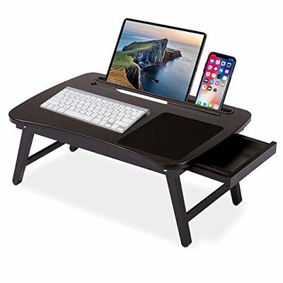  Large Lap Laptop Desk - Portable LapDesk with Mouse Pad & Wrist  Rest for Notebook, MacBook, Tablet, Bed, Sofa, Working, Writing,  Drawing(Wood Black, Fit Up to 17.3-in Laptops) : Office Products