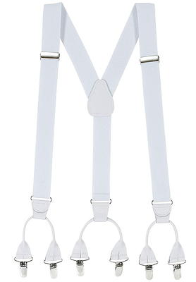 TAN 1.25-Inch Elastic Y-Back Suspenders - Small Pin Clip