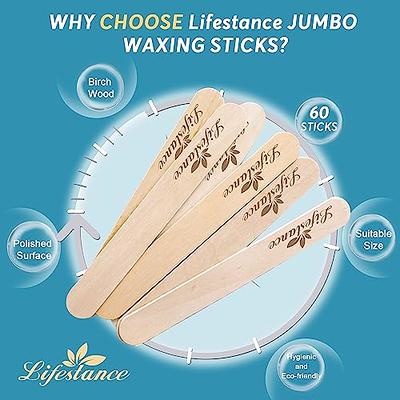 Lifestance 6 Large Disposable Wax Sticks- 60 Pack Wood Wax Sticks