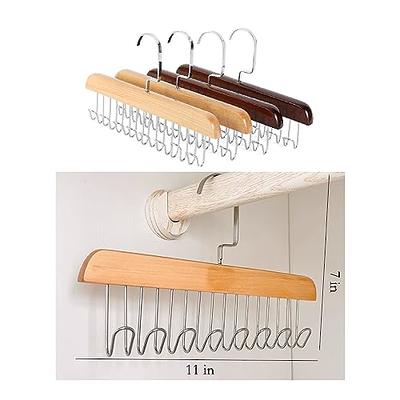 Multifunctional Non-Slip Storage Hangers, Wooden Belt Hanger for Closet  with 8 Hooks, Anti Slip Multi Hook Coat Rack, Multifunctional Hanger with