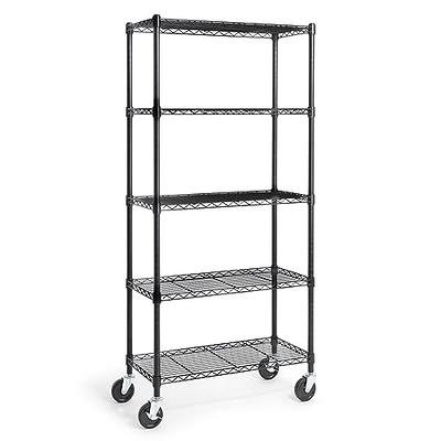 YYkokocat 6-Tier Adjustable Storage Shelves Heavy Duty Wire Shelving Unit  with Wheels 2100Lb Metal Layer