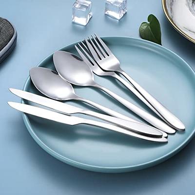 Topbooc portable stainless steel flatware set, travel camping cutlery set, portable  utensil travel silverware dinnerware set