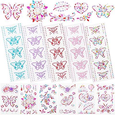 PAGOW 11sheets Butterfly Rhinestone Stickers Self Adhesive