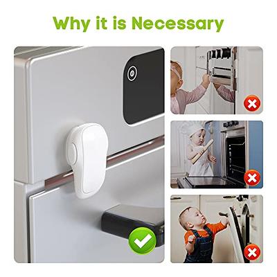 Oven Lock Child Safety, Aukfa Oven Door Lock Child Safety Heat-Resistant  with 3M Adhesive, Durable Oven Baby Proofing for Kitchen (White)