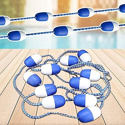 Pool Divider Rope Dividing Deep Shallow End, Floating Lane Line Kit with 2  Hook, Dangerous Area/Shallow Beaches/Waterways Use, Easy to Fit (Color 